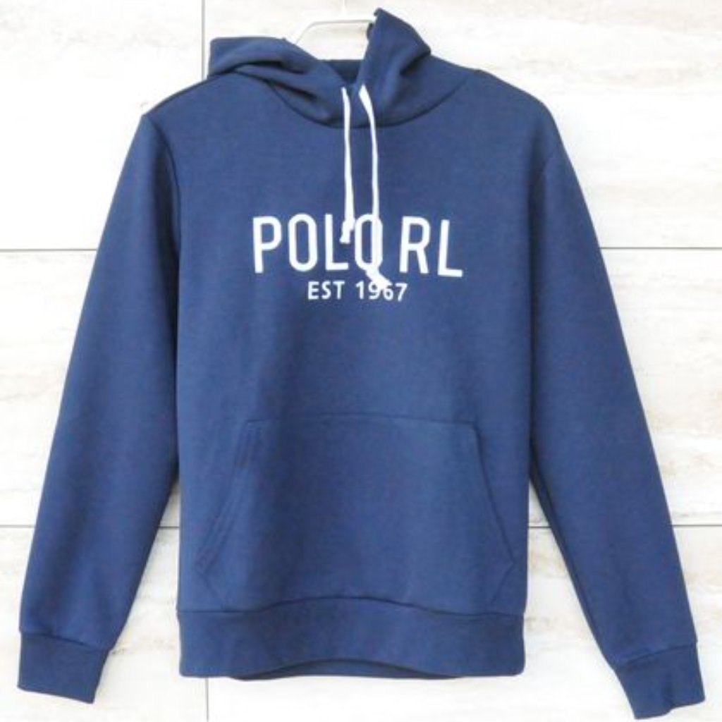 Polo By Ralph Lauren - Street Style Hooded Sweatshirt | Size Xl | Navy Blue